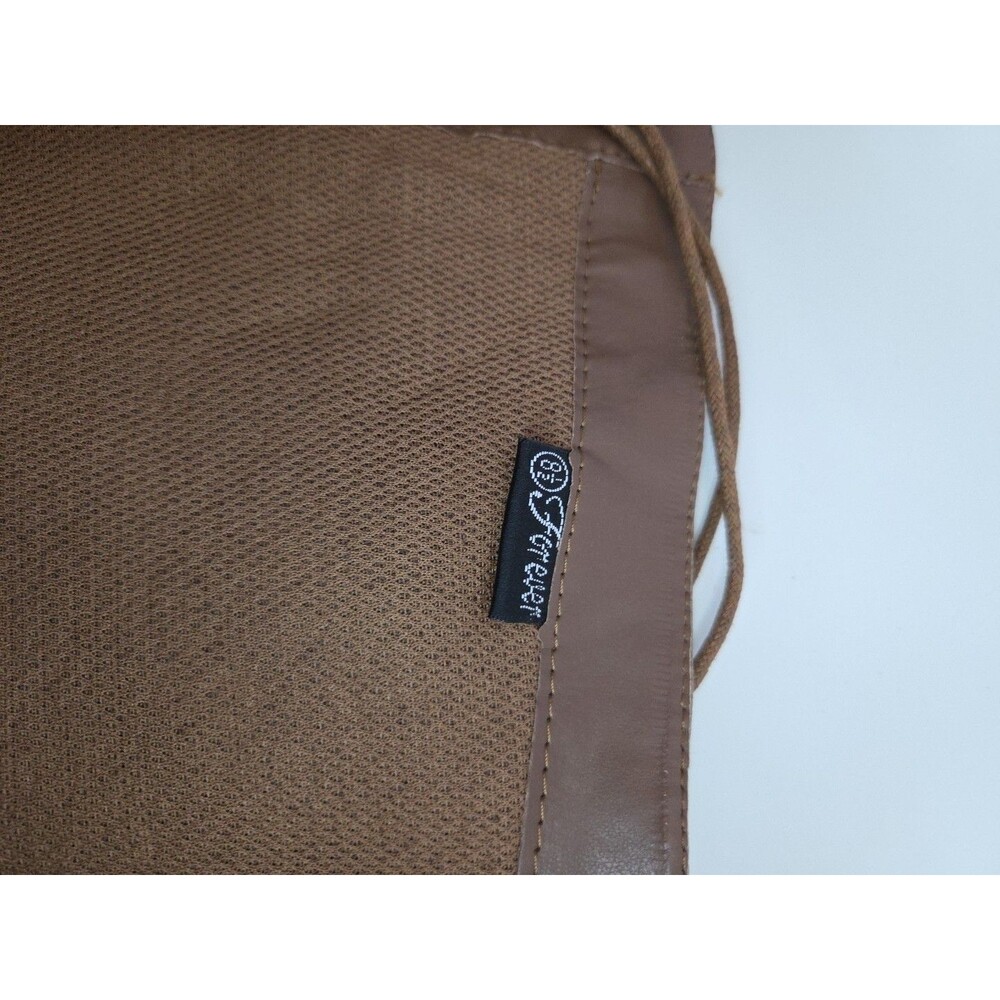 Forever Faux Leather brown over the knee Zip Up boots size 8.5 Lace Up Detail - Picture 8 of 10